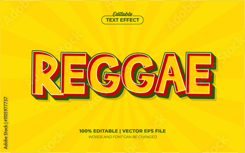 Reggae 3D Vintage Editable Text Effect Template Style Premium Vector