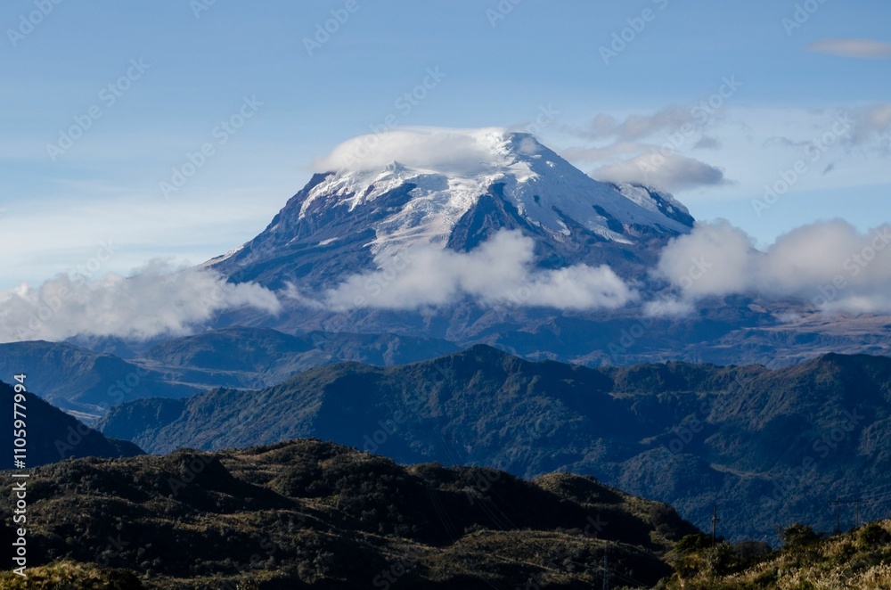 Majestic view of Mount Chimborazo in Ecuador. Majestic view of Mount Chimborazo in Ecuador.