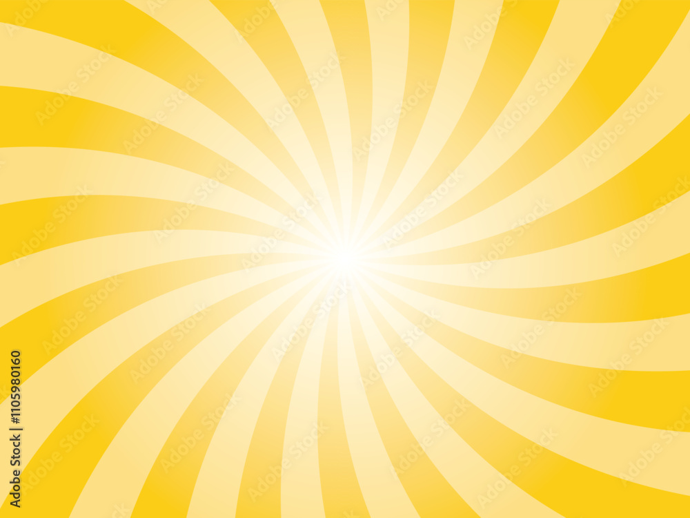 Jonquil yellow sunburst background. Radial retro glowing rays banner. Abstract retro whirlwind starburst vector abstract background. Twisted radial illustration. Jonquil yellow sunburst background. Radial retro glowing rays banner. Abstract retro whirlwind starburst vector abstract background. Twisted radial illustration.