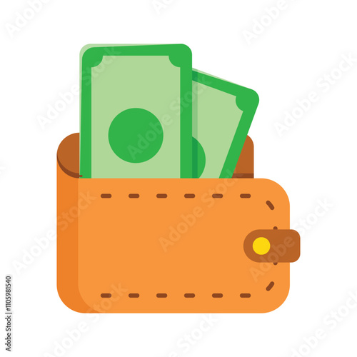 Illustration of a wallet with cash