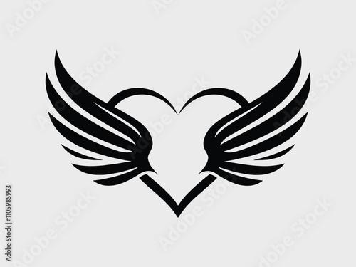 Winged Heart Valentine Illustration photo