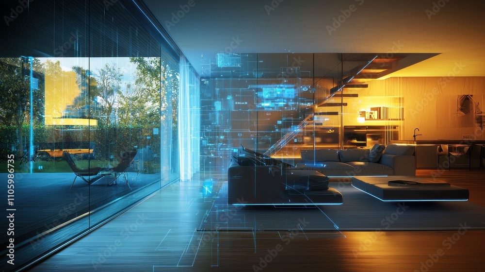 Smart Home Interior Design Futuristic Tech Modern Living Room Smart Home Interior Design Futuristic Tech Modern Living Room