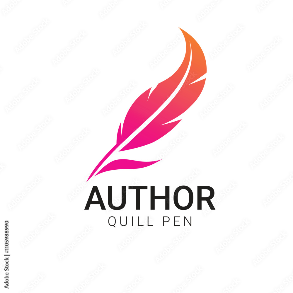 Quill pen logo design Quill pen logo design