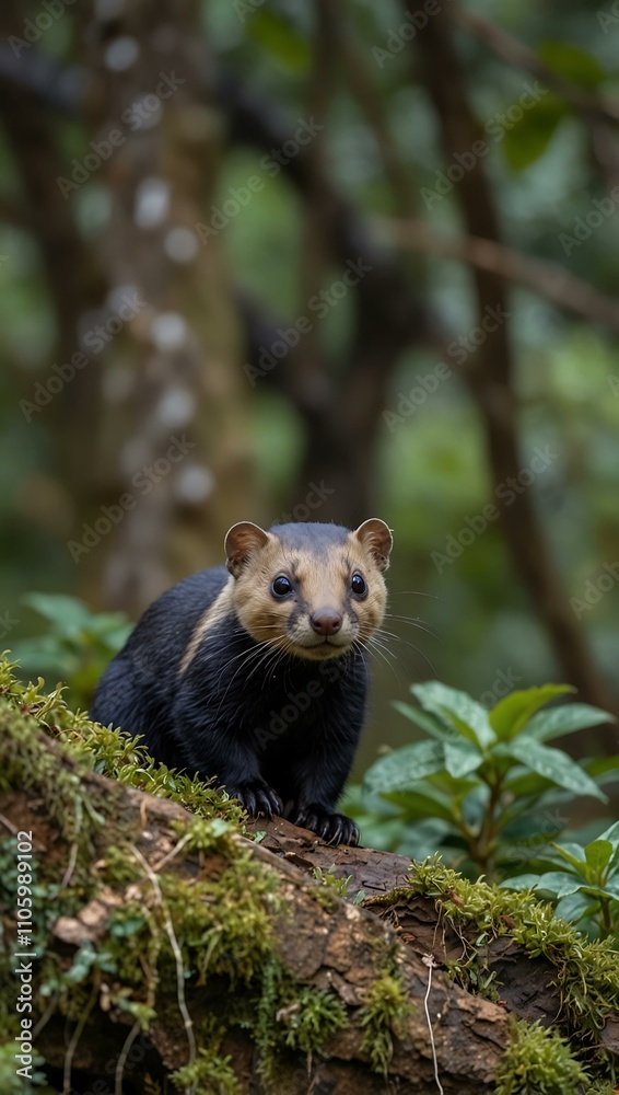Obraz premium Ecuadorian weasel (Tayra) in the wild.