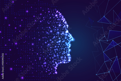 Particle artificial intelligence background illustration
