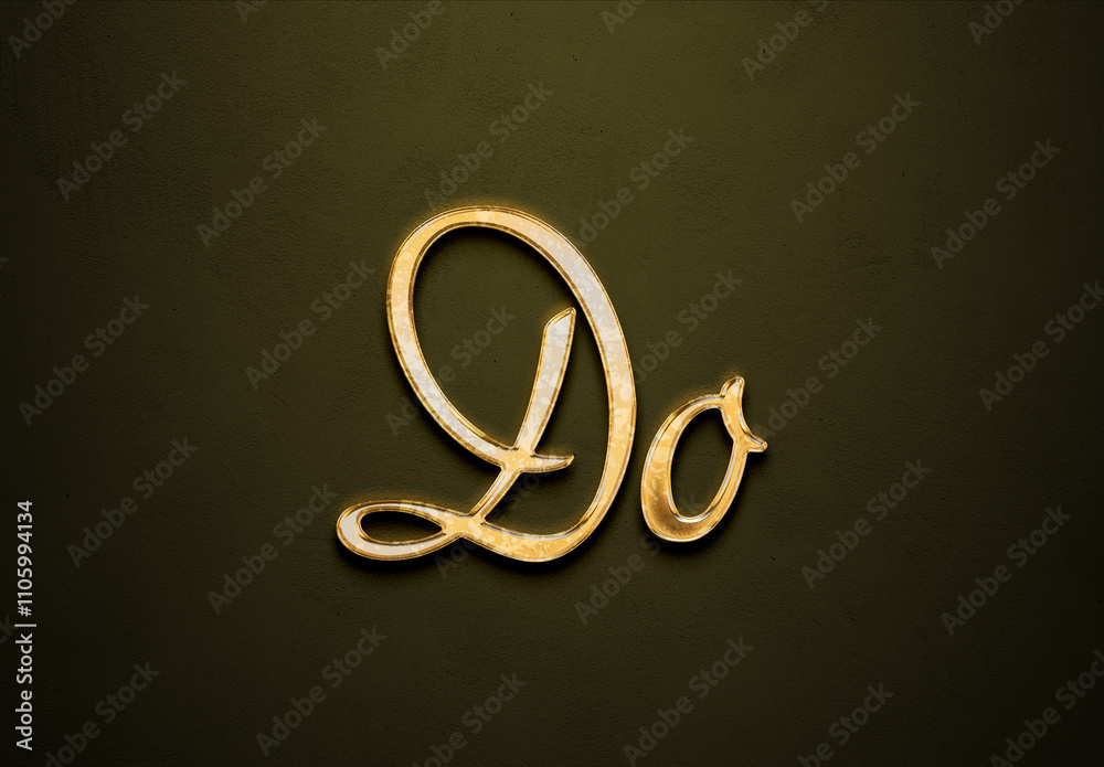 Old gold text effect of word Do with 3D glossy style Mockup. Old gold text effect of word Do with 3D glossy style Mockup.