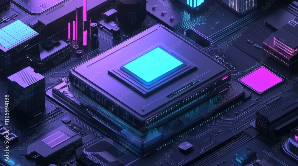 Abstract Technology - Cyberpunk Motherboard Abstract Technology - Cyberpunk Motherboard