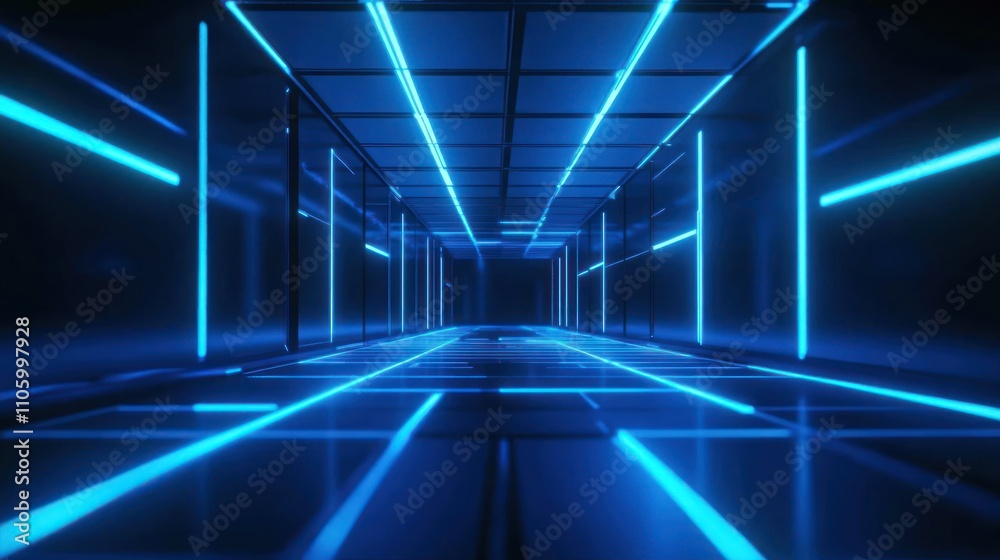 Neon Lights Corridor - Digital Future Neon Lights Corridor - Digital Future