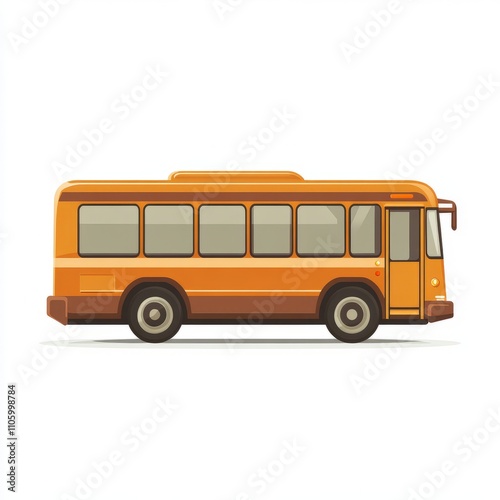 Vibrant Orange City Bus Illustration