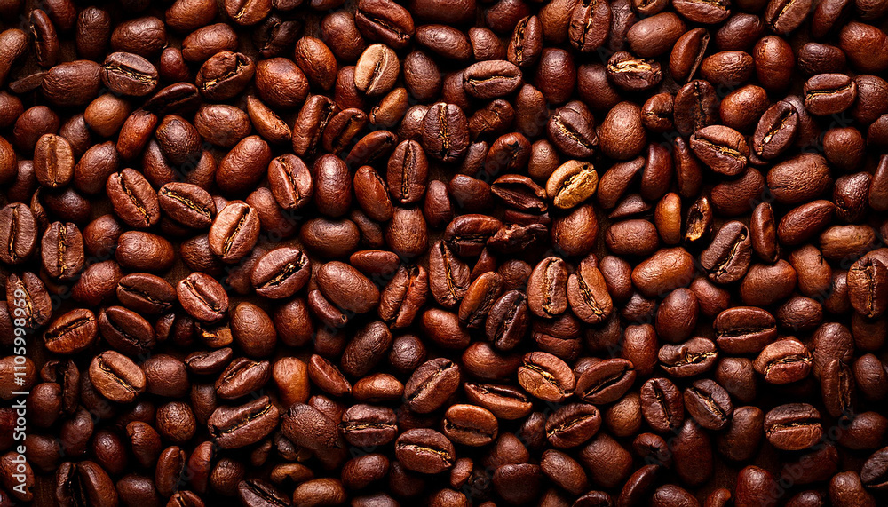 Naklejka premium Fondo de granos de café negro tostados sobre una mesa