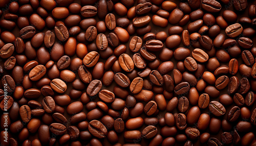 Naklejka premium Fondo de granos de café negro tostados sobre una mesa