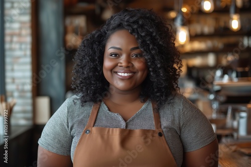 Wallpaper Mural Beautiful woman at work,coffee shop,confident plus size woman,body positivity	 Torontodigital.ca