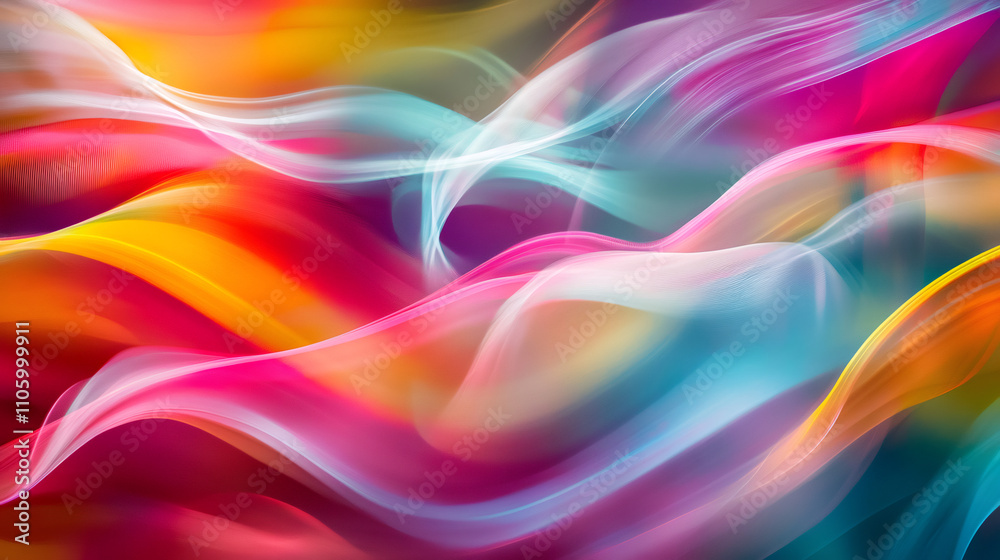 Obraz premium Abstract wave pattern with vibrant and energetic colors created by smooth blending curves