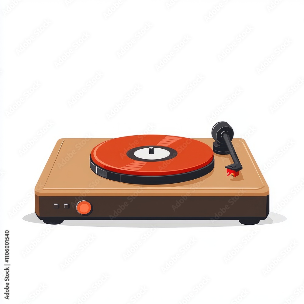 Fototapeta premium Vintage Record Player Illustration