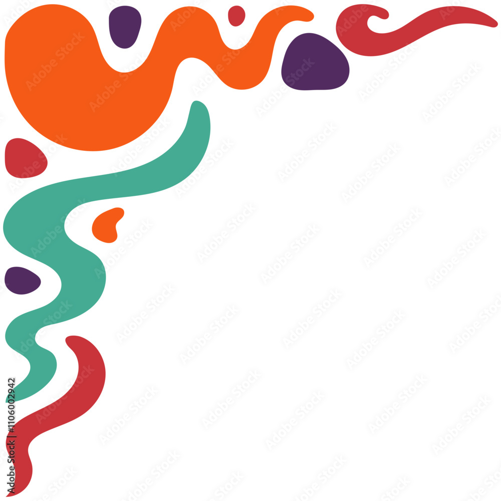 Obraz premium Abstract doodle corner. Decorative element in the form of a corner in the ethnic oriental, Indian style.