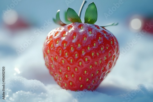 Big, tasty, fresh, red ripe strawberries lie on a white background. photo