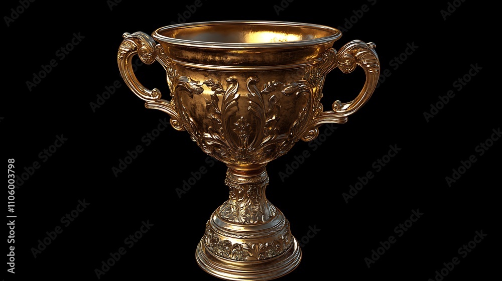 Ornate Golden Trophy With Intricate Detailing Ornate Golden Trophy With Intricate Detailing