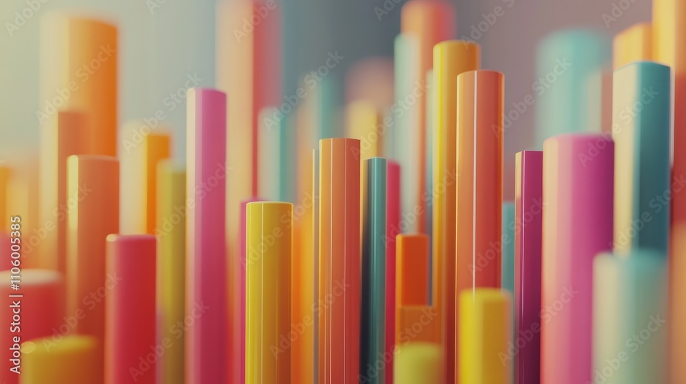 A dynamic 3D bar chart displaying colorful data representations, with upward trends and various heights, set against a sleek, modern background to highlight the growth and analysis of market data. A dynamic 3D bar chart displaying colorful data representations, with upward trends and various heights, set against a sleek, modern background to highlight the growth and analysis of market data.
