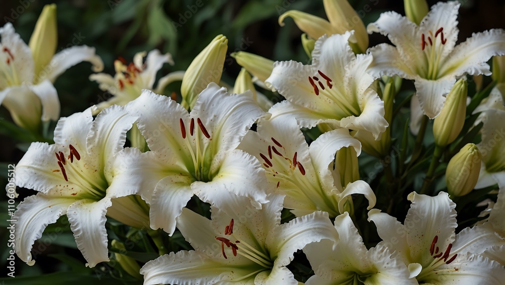Elegant white lilies for a calm floral ambiance. Elegant white lilies for a calm floral ambiance.