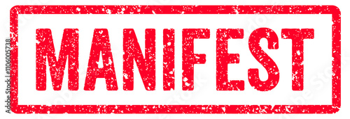 Fotografie Manifest Stamp Transparent Seal, Red Grunge Manifest Word Rubber Stamp Seal