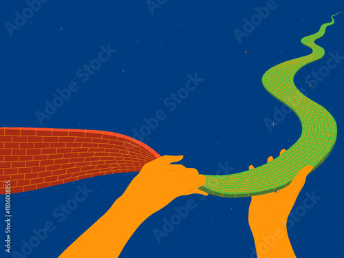 Hands twisting path