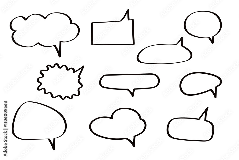 Speech bubbles collection, think speak talk text box, banner. Flat vector design Speech bubbles collection, think speak talk text box, banner. Flat vector design