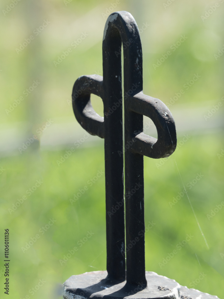 Cross shaped iron fence at Pasarea monastery, near Bucharest, Romania Cross shaped iron fence at Pasarea monastery, near Bucharest, Romania