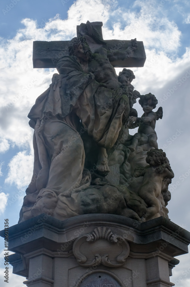 Sculpture at Charles Bridge, Prague, Czech Republic Sculpture at Charles Bridge, Prague, Czech Republic