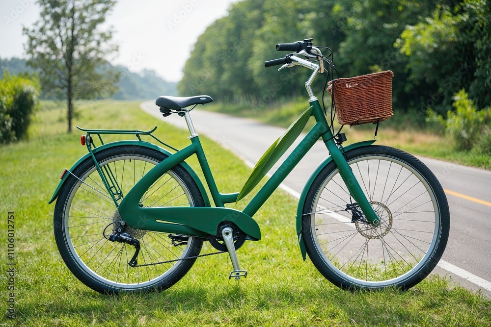 Bicycle Covered with Green Leaf Tendril: Eco-Friendly Transport for Sustainable Travel Bicycle Covered with Green Leaf Tendril: Eco-Friendly Transport for Sustainable Travel