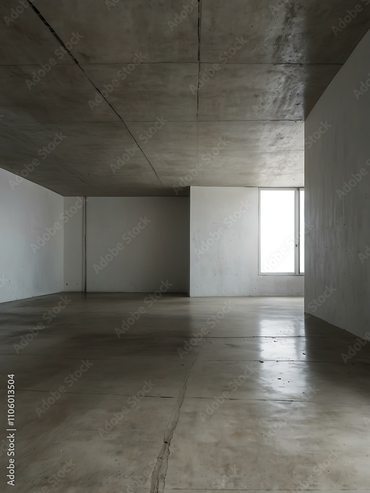 Obraz premium Empty white interior with concrete floor.