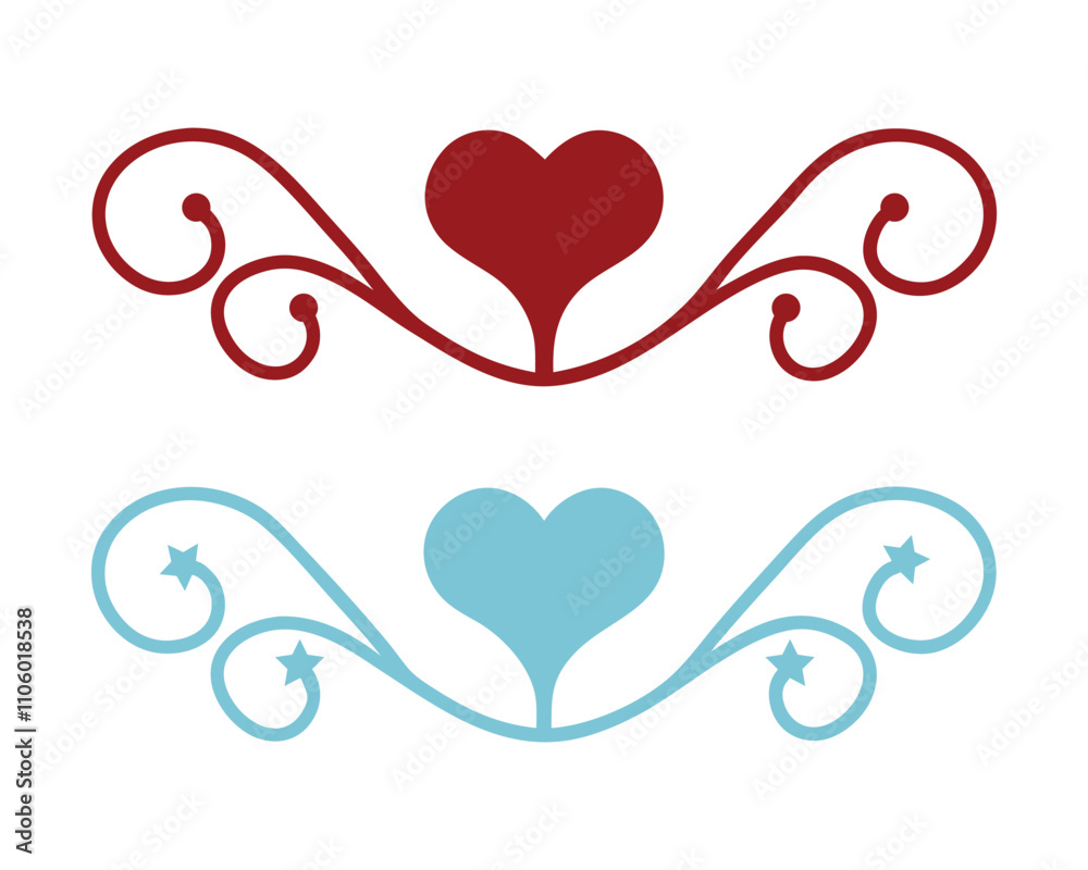 Elegant Valentines Day Heart Illustration for Prints. Elegant Valentines Day Heart Illustration for Prints.