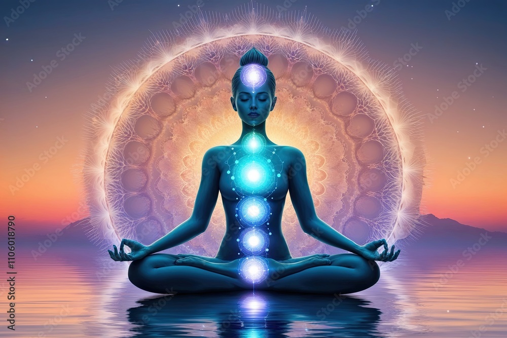 Mindful Meditation Concept Art Illustrating Awareness Calmness and Inner Peace Mindful Meditation Concept Art Illustrating Awareness Calmness and Inner Peace
