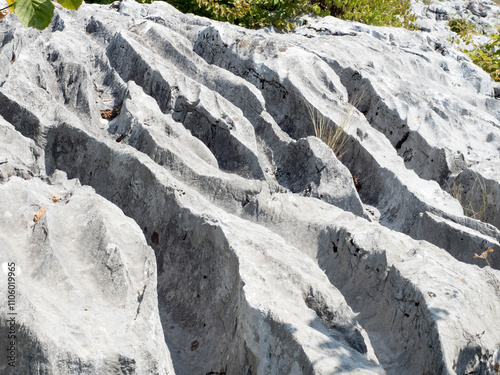 Carst forms at Ponoarele, Caras-Severin county, Romania. This is called 