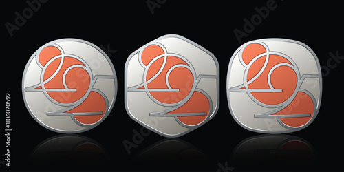 Set of Abstract 2025 3D Enamel Badge