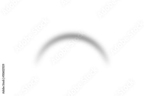 PNG semicircle shadow effect transparent background. Round half shadow overlay for design
