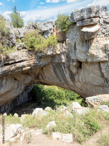 Ponoare natural bridge. .One of the world’s three largest natural bridges is located near the Ponoarele, Mehedinti county. photo