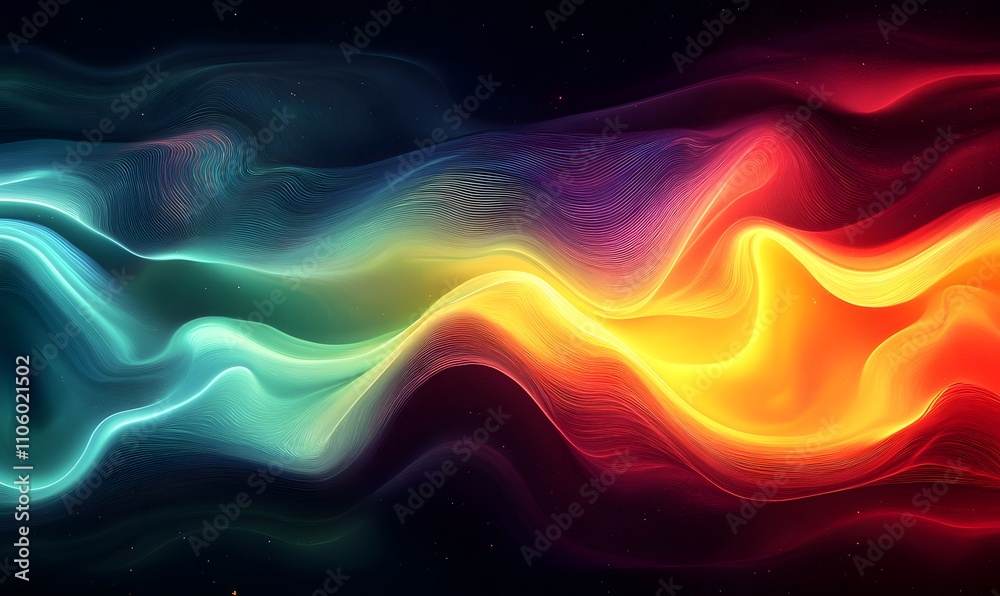 surreal backdrop with flowing, holographic lines resembling an abstract aurora borealis surreal backdrop with flowing, holographic lines resembling an abstract aurora borealis