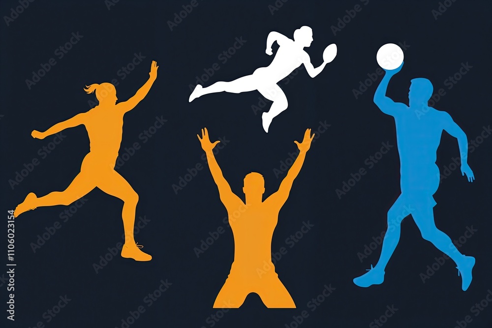 Athletic Silhouettes Iconic Symbols of Sports Competition and Adventure Athletic Silhouettes Iconic Symbols of Sports Competition and Adventure