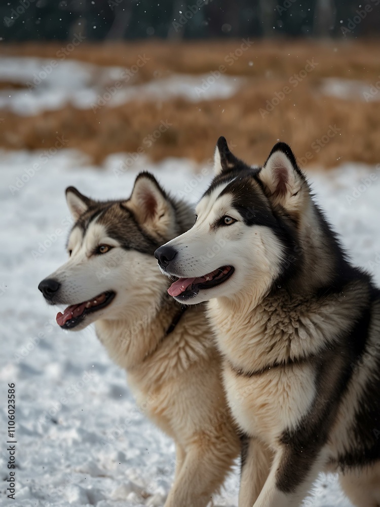 Eskimo Huskies playing. Eskimo Huskies playing.