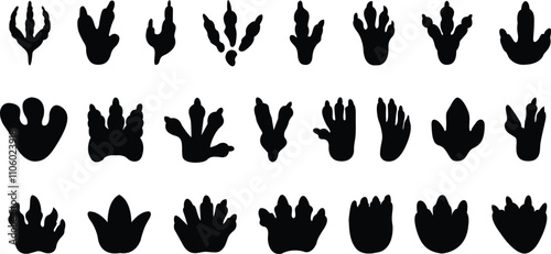 Animal Footprints Line Icons Set, Editable Stroke
