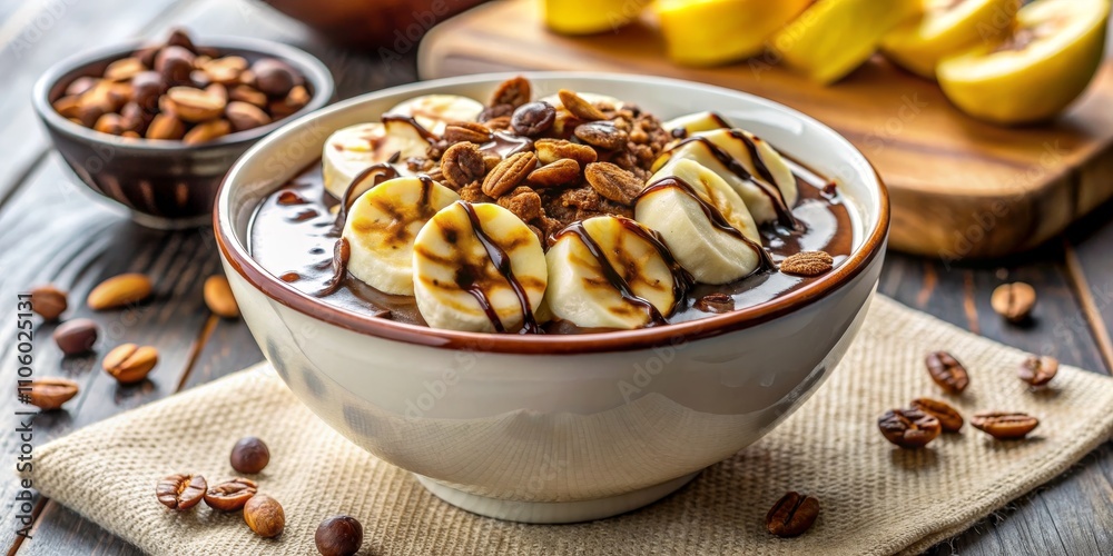 Chocolate Banana Bowl Granola, Nuts and Coffee Beans Chocolate Banana Bowl Granola, Nuts and Coffee Beans