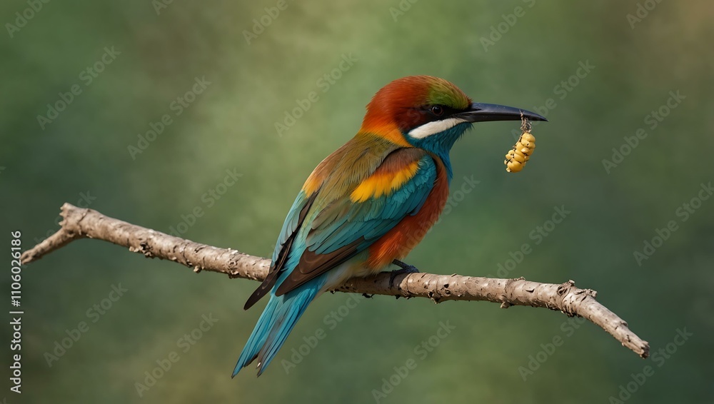 Fototapeta premium European bee-eater bird with bright colors.