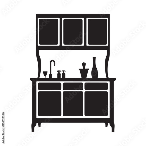 Cupboard icon,  Elements of furniture icon. vector illustration, on white background