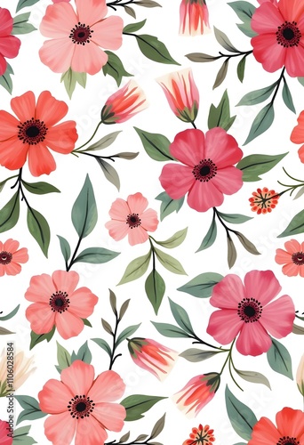 Seamless floral patterns, colorful flowers for fabric patterns, wallpapers