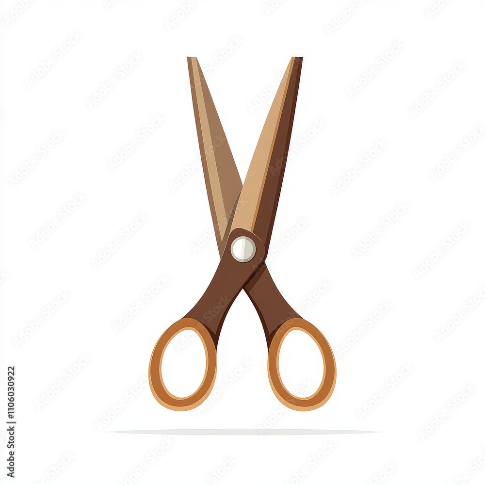 Elegant Brown Scissors Illustration for Crafts Elegant Brown Scissors Illustration for Crafts