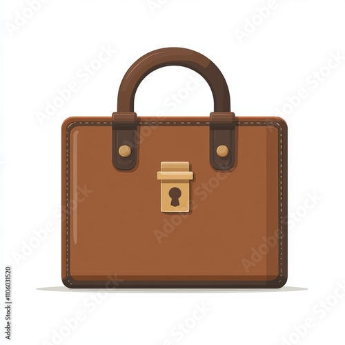 Vintage Brown Leather Briefcase Illustration photo