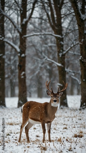 Wallpaper Mural Fallow deer in a snowy landscape with fresh snow. Torontodigital.ca
