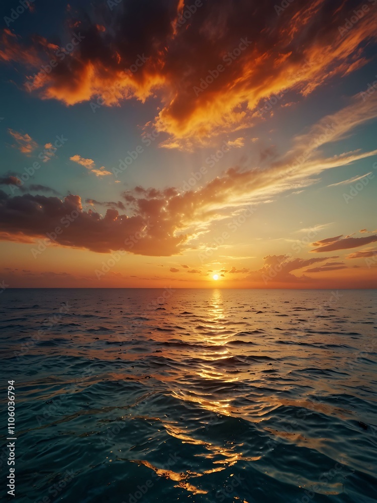 Fototapeta premium Fantastic sea sunset with beautiful colors.