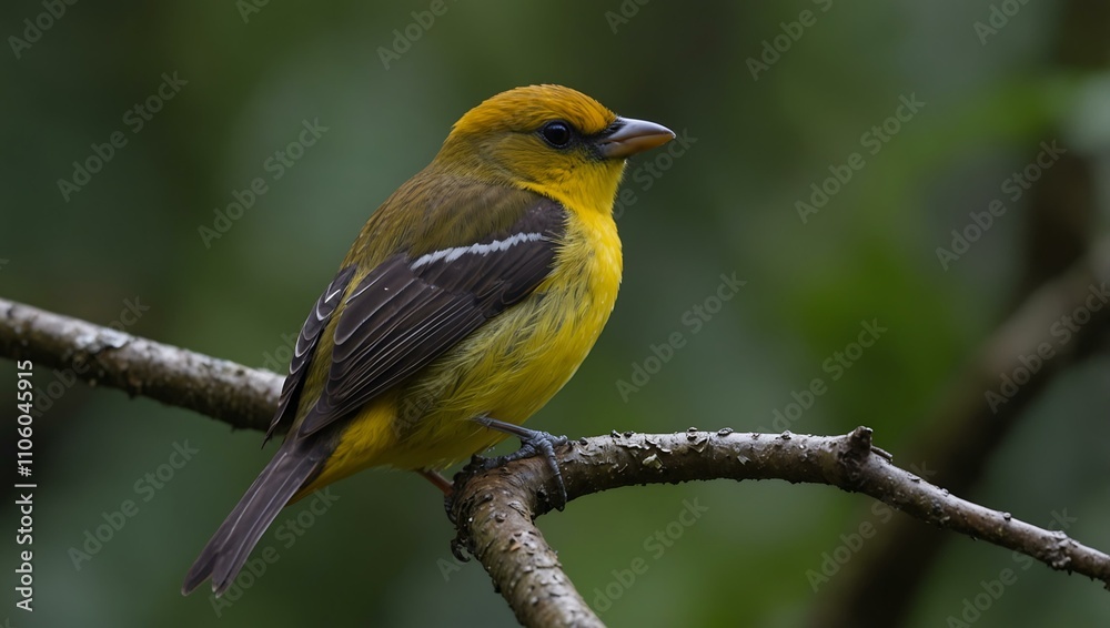 Female tanager at Chocó Biosphere Reserve, Ecuador. Female tanager at Chocó Biosphere Reserve, Ecuador.