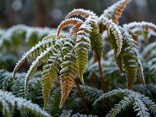 Wallpaper Mural Fern leaves frozen on a winter morning. Torontodigital.ca